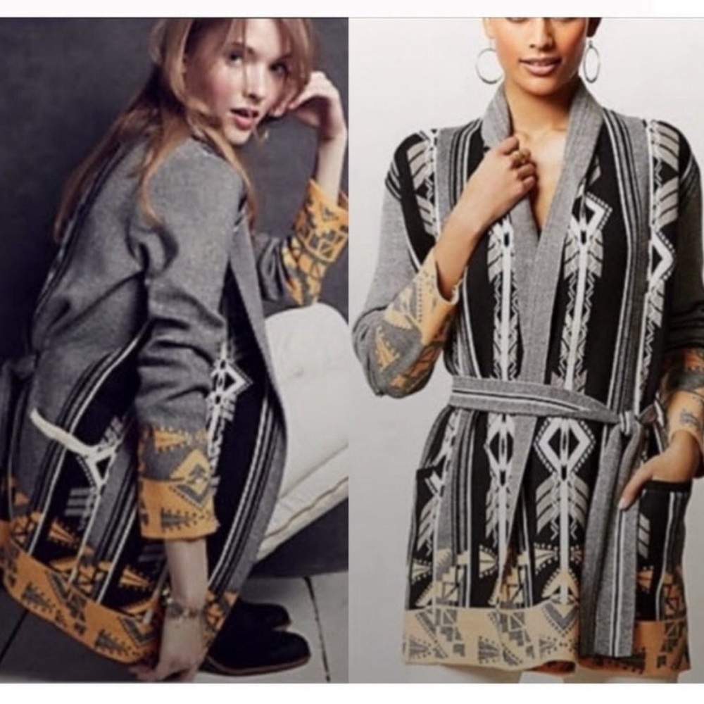 Anthropologie Konrad Joseph Intarsia Firelight Cardigan